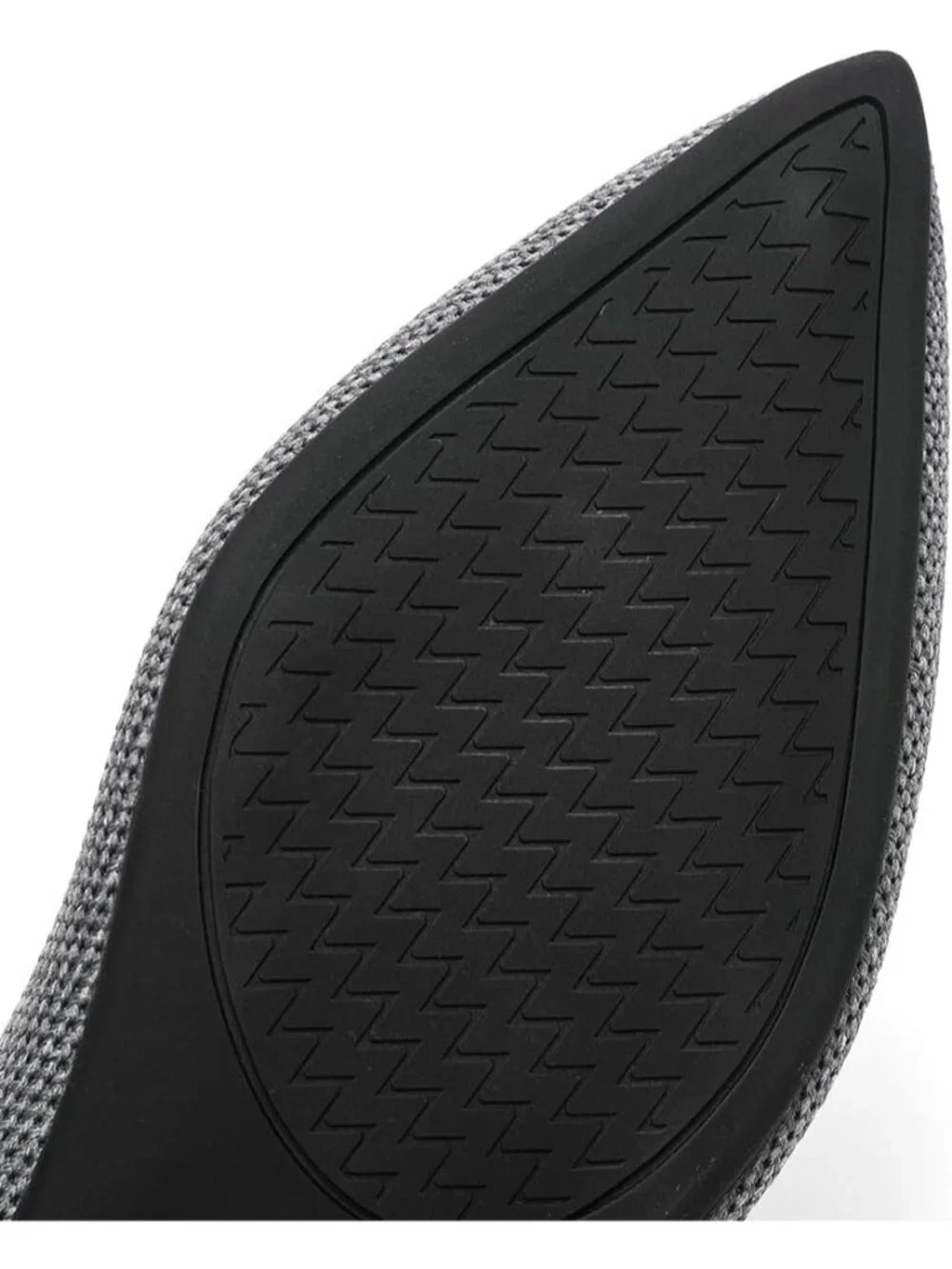 Women's Grey Ballet Flats Pointed Toe Comfortable Knit Slip Casual Shoes